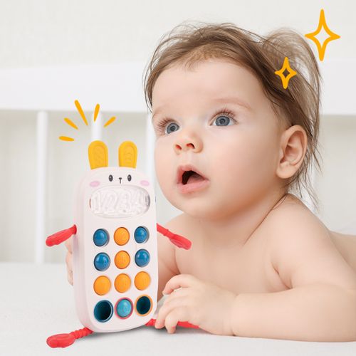 Telefon Króliczek Sensoryczny Smartfon Edukacyjny z Dźwiękiem na Arena.pl