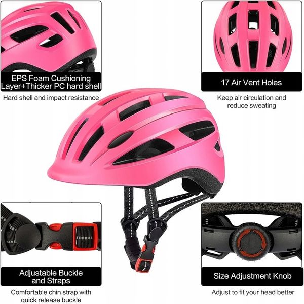 Kask Rowerowy DZIECĘCY DesignSter S 48-52CM RÓŻOWY NOWY zdjęcie 10