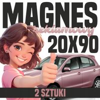 Reklama magnetyczna magnes reklamowy na auto firmowe 20x90 cm - 2 szt