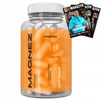 nowmax Mg + B6 MAGNEZ WITAMINY ODPORNOŚĆ 100 kaps 1600Mg PRACA MIĘŚNI STRES