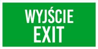 Tabliczka Grawerowana zielona 20x10 znak BHP na drzwi WYJŚCIE EXIT