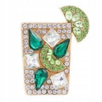 PINETS Imprezowa broszka z cyrkoniami Drink Mojito