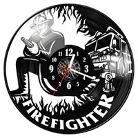 Zegar ścienny z płyty winylowej Strazak 1277.14