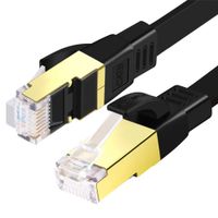 Płaski Kabel Ethernet Cat8 15m Czarny 40Gbps 2000MHz RJ45 do Routera TV