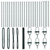 Ogrodzenie z słupkami Zielony 1.6 x 50 m Stal pokryta PCV