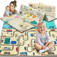 MATA PIANKOWA EDUKACYJNA SKŁADANA DLA DZIECI KOTY DROGA 150x200 CM