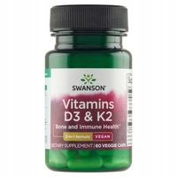 Swanson Witamina D3 2000IU & K2 75 mcg 60 kapsułek