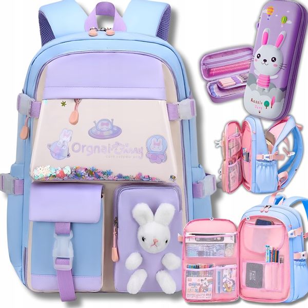 PLECAK SZKOLNY TORNISTER PIÓRNIK KRÓLIK ZAJĄC DLA DZIEWCZYNKI BN 180 kl 1-3 zdjęcie 1