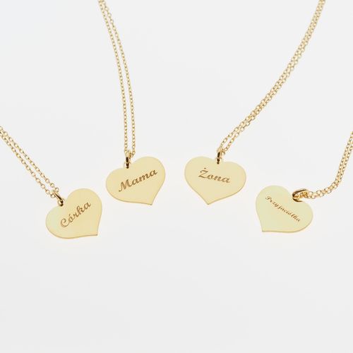 Naszyjnik serce z napisem - srebro złocone Córka na Arena.pl