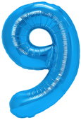 Balon foliowy Cyfra 9, 100cm, ciemnoniebieski XL