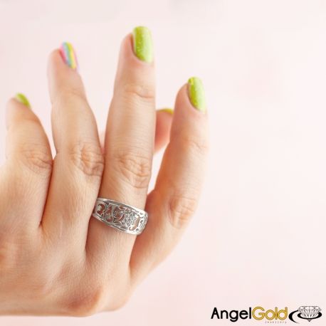 SREBRNY AŻUROWY PIERŚCIONEK GWIAZDKA GWIAZDA Z CYRKONIAMI SREBRO PRÓBY 925 na Arena.pl