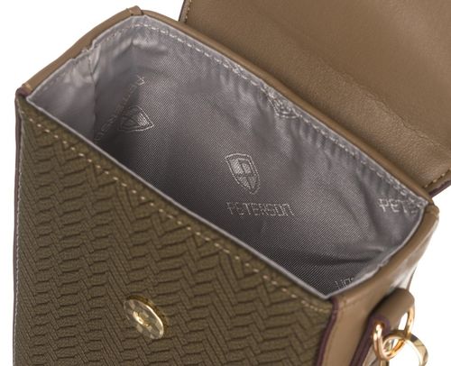 mini torebka-portfel ze skóry ekologicznej z ozdobnym panelem - peterson na Arena.pl