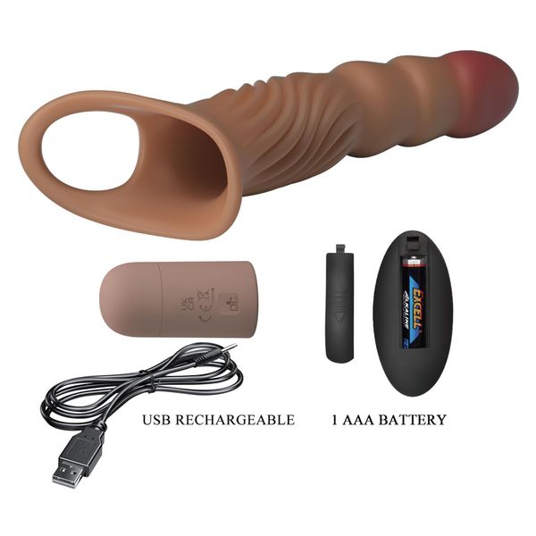 Pretty Love Vibrating Penis Sleeve Extender zdjęcie 10