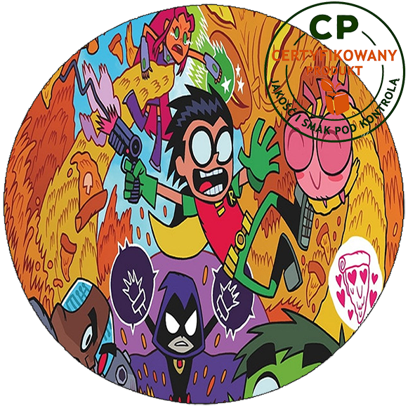 Opłatek na tort Młodzi Tytani zdjęcie 1