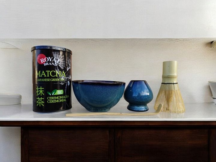 ZESTAW startowy do herbaty matcha BIO 100g z piękną czarką miotełką i łyżką zdjęcie 7