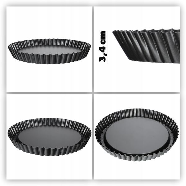 BLACHA OKRĄGŁA FORMA DO PIECZENIA TARTY CIAST 30cm zdjęcie 2