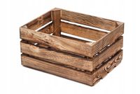 SKRZYNKA DREWNIANA OPALANA NOWA 40/30/21 CM RETRO narzędziowa