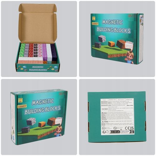 KLOCKI MAGNETYCZNE Minecraft DLA DZIECI ZABAWKA ZESTAW 100eL +3 FIGUREKA na Arena.pl