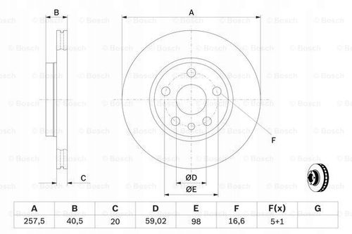 TARCZA HAM PRZOD 258X20 V BOSCH na Arena.pl