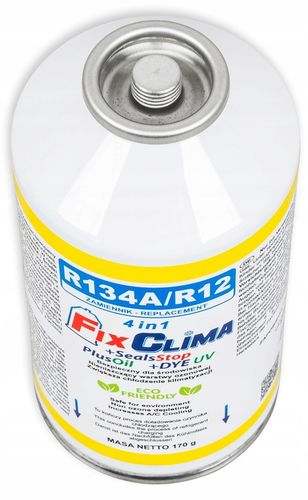 GAZ DO NAPEŁNIANIA KLIMATYZACJI AUT R134A CZYNNIK CHŁODNICZY 4W1 FIX KLIMY na Arena.pl