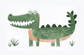 Plakat 91,5x61cm Wzory dla Dzieci, Dziewczynki i Chłopca - Krokodyl