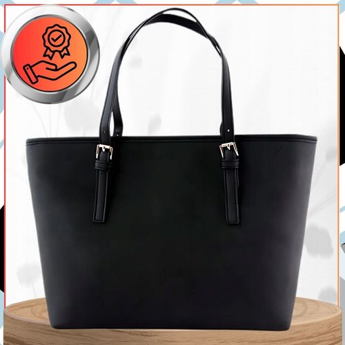 DAMSKA Czarna SKÓRZANA POJEMNA Miejska Klasyczna Na Ramię TORBA A4 TOREBKA na Arena.pl