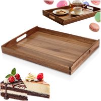 Taca do Serwowania Podawania Kuchenna Śniadaniowa Drewniana Akacjowa 40x30