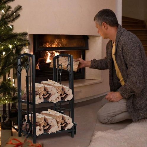 STOJAK NA DREWNO KOMINKOWE OPAŁOWE KOSZ NA DRZEWO DREWNO SPAWANY W CAŁOŚCI na Arena.pl