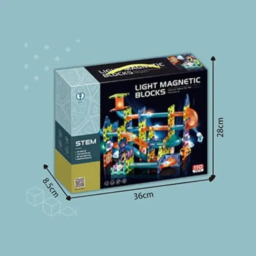 KLOCKI MAGNETYCZNE KONSTRUKCYJNE ŚWIECĄCY TOR 110el 3D MAGNETIC EDUKACYJNE na Arena.pl