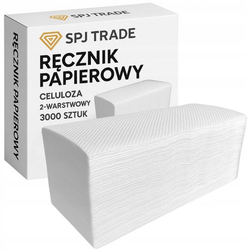 Ręcznik Papierowy CELULOZA ZZ 2 warstwowy 3000 sztuk MOCNY GRUBY na Arena.pl
