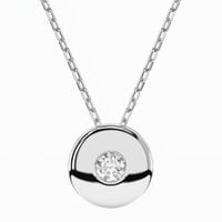 naszyjnik z białego srebra 925 z diamentem (brylantem) 0,04 ct lab