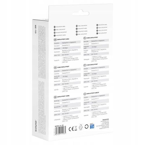 Kabel DisplayPort 2.1 Savio CL-211 3m na Arena.pl