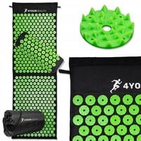 Mata do akupresury zdrowotna z kolcami + poduszka zielona 120x40 cm - 4YH