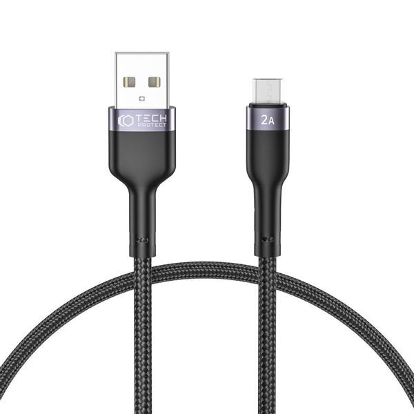 TECH-PROTECT ULTRABOOST ”2” MICRO-USB CABLE 2.4A 25CM BLACK zdjęcie 1