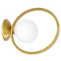 Kinkiet LAMPA ścienna VIENNA MLP5572 Milagro loftowa OPRAWA metalowa ball szklana kula modernistyczna mosiądz biała