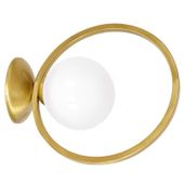 Kinkiet LAMPA ścienna VIENNA MLP5572 Milagro loftowa OPRAWA metalowa ball szklana kula modernistyczna mosiądz biała