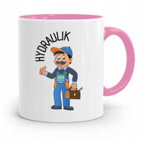 Kubek Różowy Prezent Dla Najlepszego Hydraulika Z Nadrukiem Ze Zdjęciem