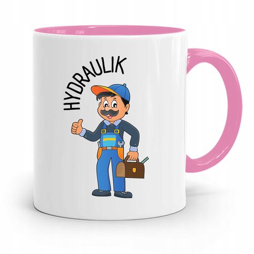 Kubek Różowy Prezent Dla Najlepszego Hydraulika Z Nadrukiem Ze Zdjęciem na Arena.pl