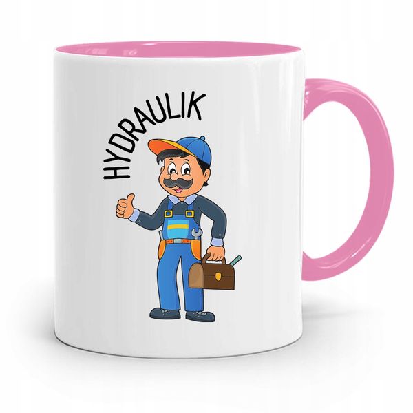 Kubek Różowy Prezent Dla Najlepszego Hydraulika Z Nadrukiem Ze Zdjęciem zdjęcie 1