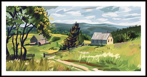 Plakat 91,3x44,5cm Bujna Wieś na Arena.pl