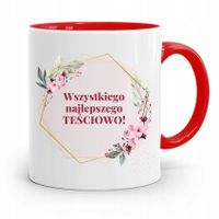 Kubek Czerwony Teściowej Wszystkiego Najlepszego Z Nadrukiem Ze Zdjęciem