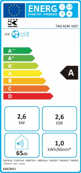 KLIMATYZATOR OSUSZACZ KALORIK ACM 1007 S 9000BTU 2,6kW WYDAJNY PRZENOŚNY zdjęcie 12