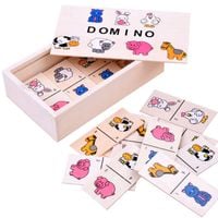 obrazkowa gra domino dla dzieci układanka kolorowe zwierzątka za2515