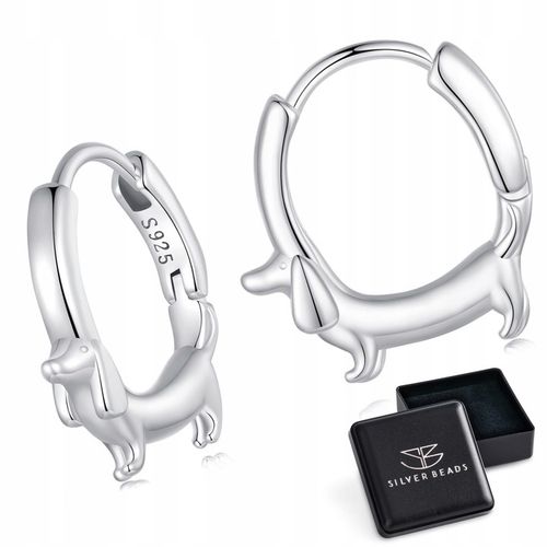 K523 Jamniki koła srebrne kolczyki zatrzaski srebro 925 na Arena.pl