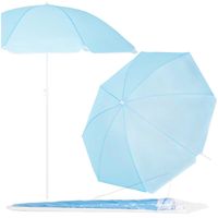 Parasol plażowy 160 cm ogrodowy, przeciwsłoneczny UPF50+ składany, łamany na balkon, taras, błękitny