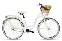 Damski rower miejski Goetze Blueberry 28 + kosz / Biało-pistacjowy