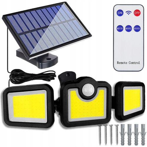 MOCNA LAMPA SOLARNA 3w1 LED COB OSOBNY PANEL CZUJNIK RUCHU ZMIERZCHU na Arena.pl