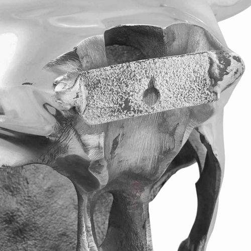 Czaszka byka Srebrny 34 x 13 x 53 cm Aluminium na Arena.pl