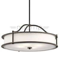 Klasyczna LAMPA wisząca KL-EMORY-P-M-OZ Elstead KICHLER okrągła OPRAWA zwis stary brąz biały