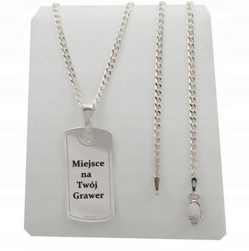 SREBRNY PEŁNY ŁAŃCUSZEK MĘSKI PANCERKA NIEŚMIERTELNIK PR. 925 GRAWER GRATIS na Arena.pl